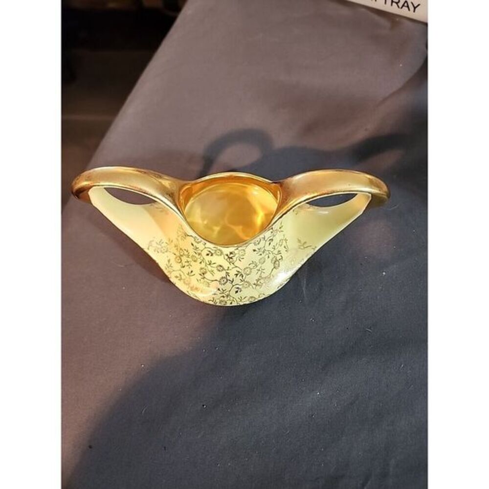 Mid century, yellow and 22k gold creamer‎ and sugar bowl, USA